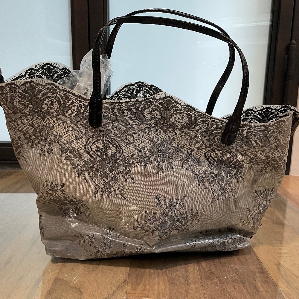 New Lace and Patent Leather Tote